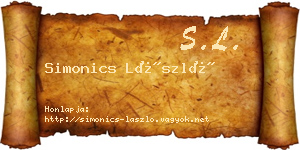 Simonics László névjegykártya