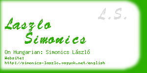 laszlo simonics business card