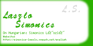 laszlo simonics business card